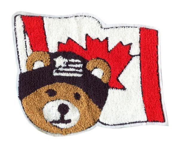 Teddy Bear Canada Flag Patch Chenille 23cm