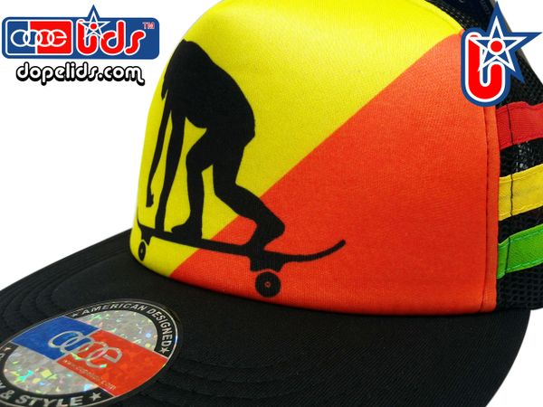 smARTpatches Truckers Rasta Skater Gorilla Reggae Skater Trucker Hat