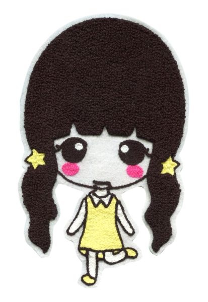 XXL Extra Large 23cm Chenille Cute Girl Patch Badge