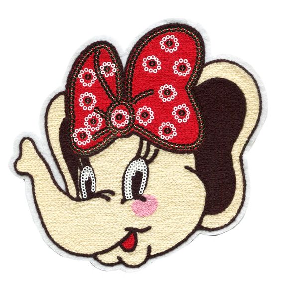 Extra Large Chenille and Sequins Baby Elephant Patch (18cm)