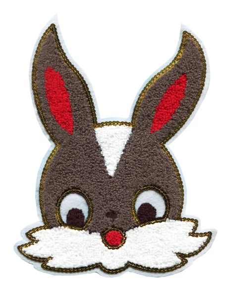 Extra Large Chenille and Sequins Bunny Rabbit Patch (23cm)