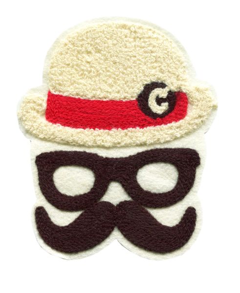 Large Chenille Man with Moustache Patch (13cm)