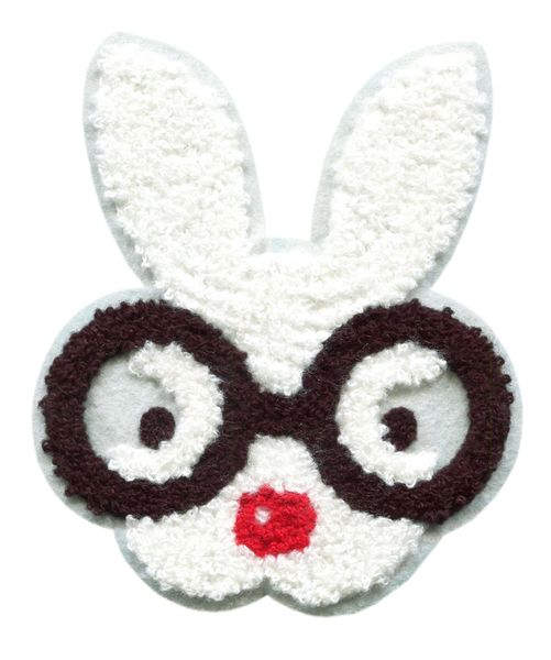 Large Chenille Bunny Rabbit Patch (14cm)