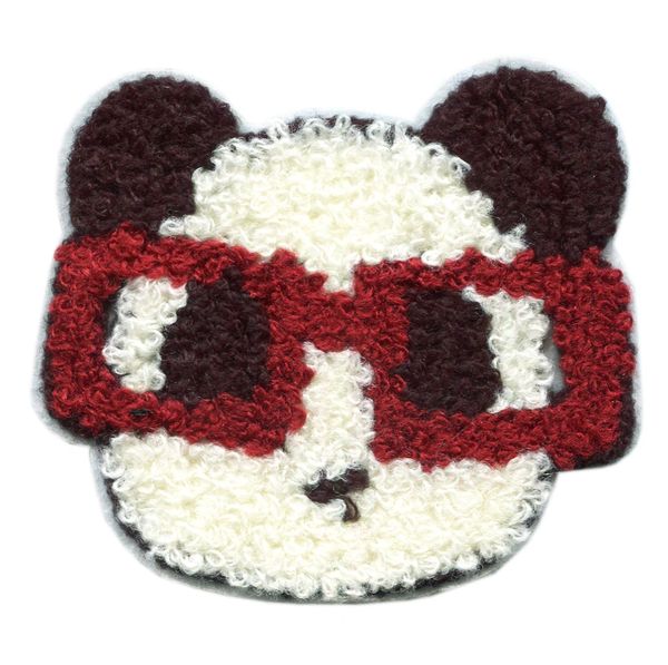 Panda Bear with Glasses Chenille Patch (8.5cm)