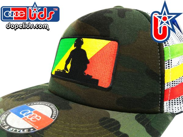 smARTpatches Truckers 89eighty Rasta DJ Camo Trucker Hat