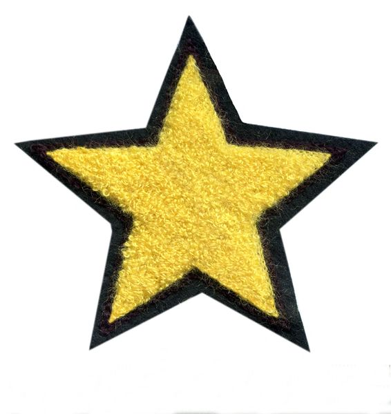 Chenille Yellow Star Patch (9.5cm)