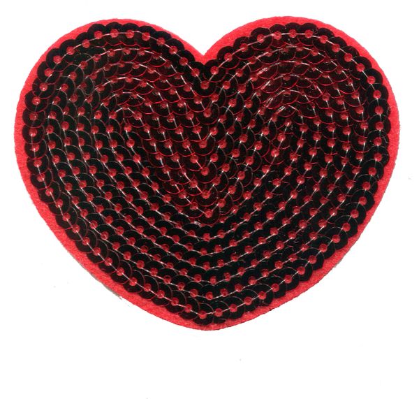 Heart Patch Red Sequins (8cm)