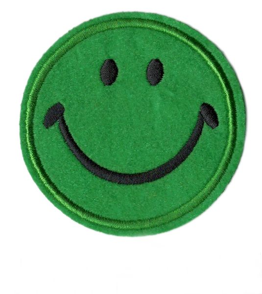 Green Smiley Face Patch Vintage Style Smile Patch Badge 9cm