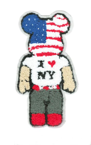 I Love NY Chenille Patch Teddy Bear Mouse 19cm