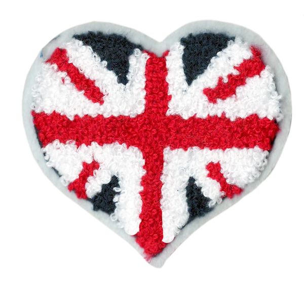 Union Jack Patch Heart 8.5cm