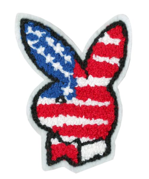 USA Bunny Rabbit Patch Chenille 10cm