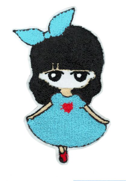 Cute Girl Chenille Patch XXL 25cm