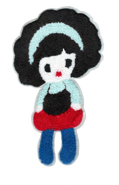 Cute Girl Chenille Patch XXL 22cm