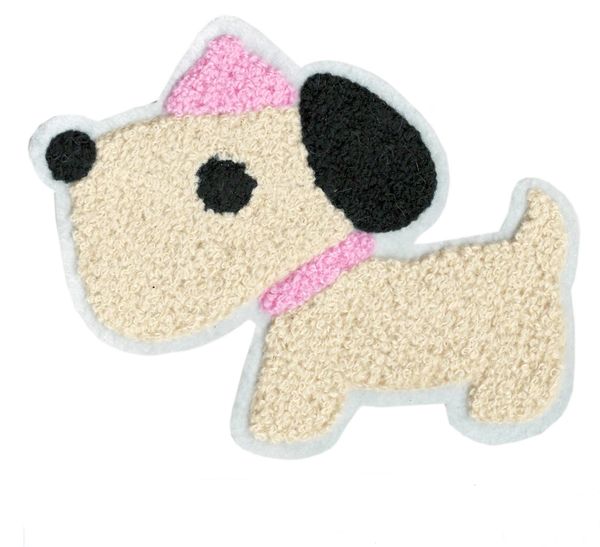 Cute Dog Chenille Patch XL 13cm