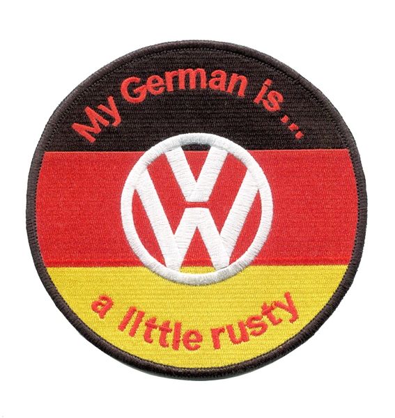 Racing Patch "My German is a Little Rusty" 15cm