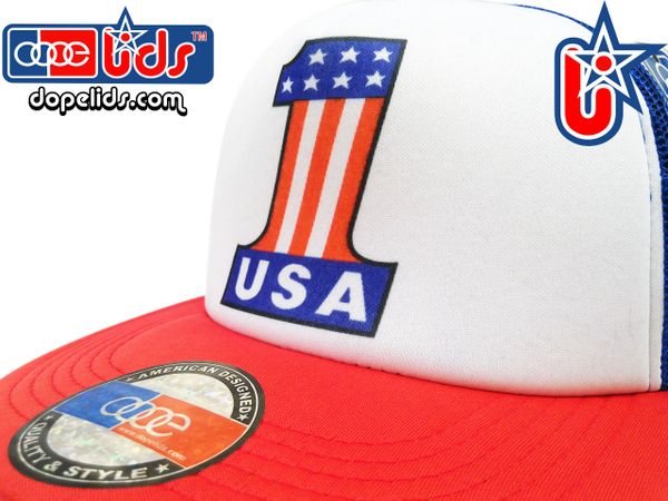 smARTpatches Truckers Vintage Style "USA 1" Trucker Hat
