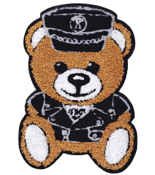 Chenille Teddy Bear Pilot or Police Patch 22cm