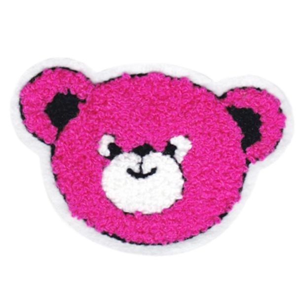 Pink Bear Patch Chenille 10cm