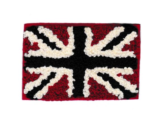 Chenille Antique Union Jack British Flag Patch 8cm