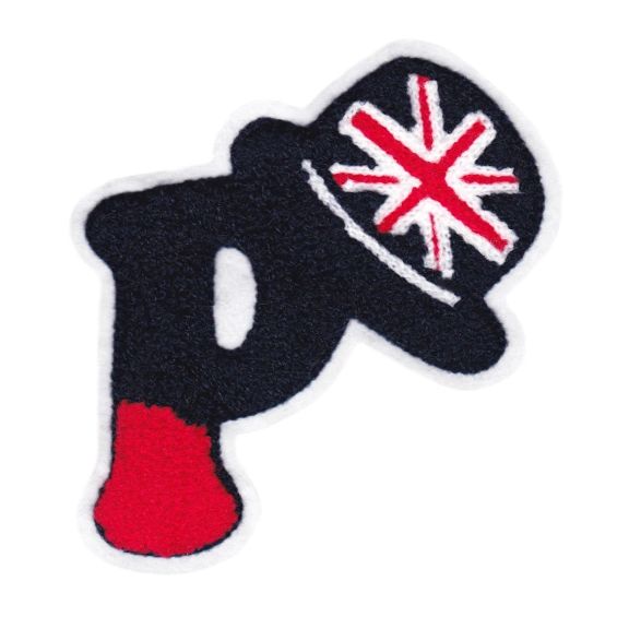 Chenille Letter P Union Jack British Flag Patch 14cm