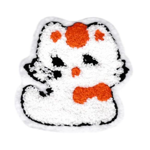 Cute Chenille Kitty Cat Patch 9cm