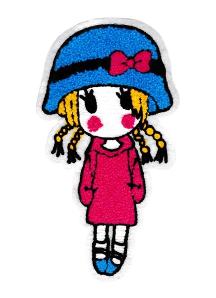 XXL Extra Large Cute Chenille Girl Standing Patch 23cm