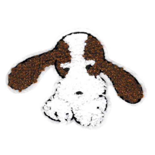 Cute Beagle Bloodhound Chenille Dog Patch 11.5cm
