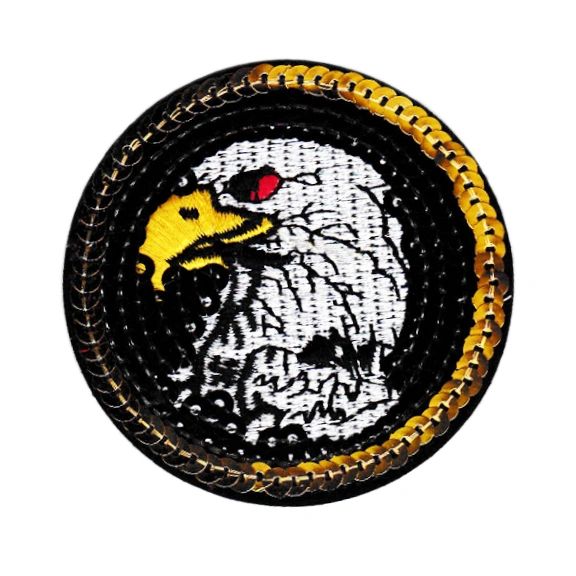 American Bald Eagle USA Biker Motorcycle Patriot Patch 7cm Sequins & Embroidery