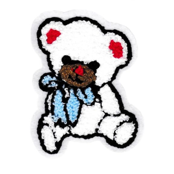 Cute Chenille Teddy Bear Patch 11cm