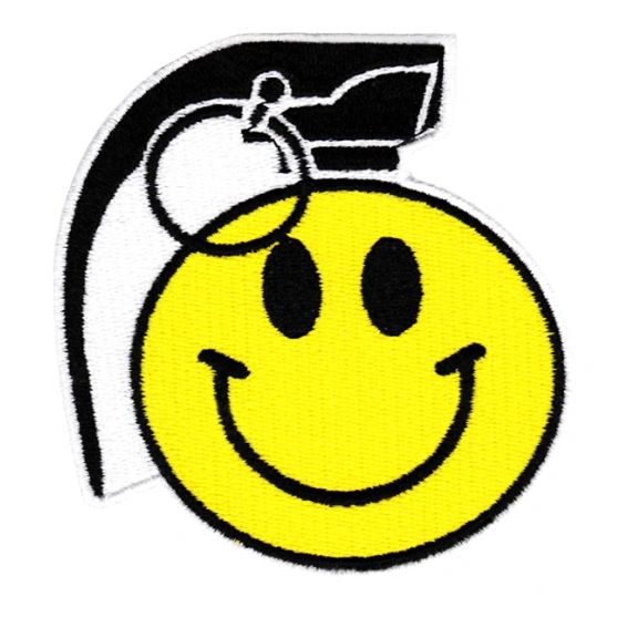 Happy Smiley Face Grenade Patch 9cm