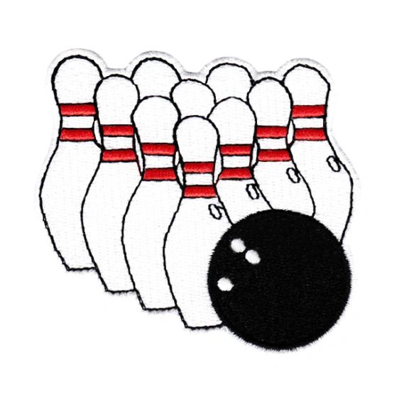 Bowling Patch Ball & Pins 8cm (Pack of 10 Patches)