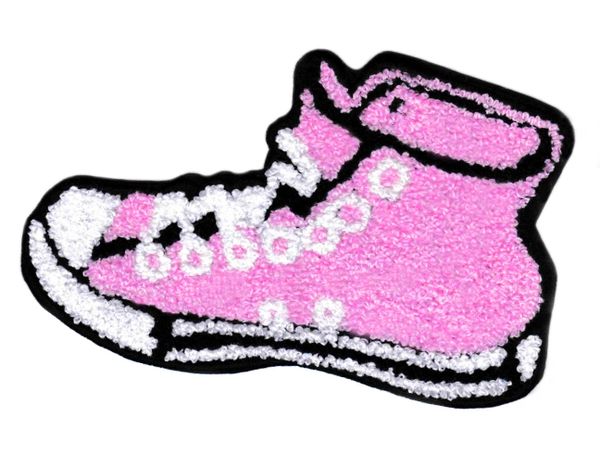 XL Extra Large Chenille Hi Top Pink Shoe Patch 14cm