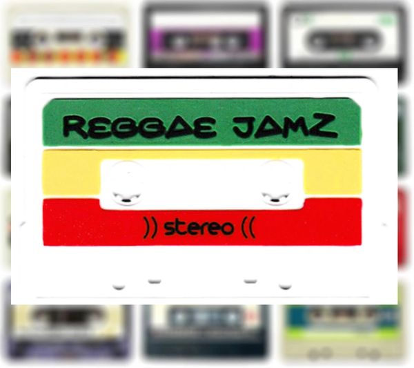 Reggae Jamz Rasta Mixtape Patch DJ PVC Rubber 10cm
