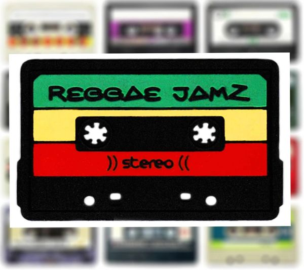 Reggae Jamz Rasta Mixtape Patch DJ PVC Rubber 10cm