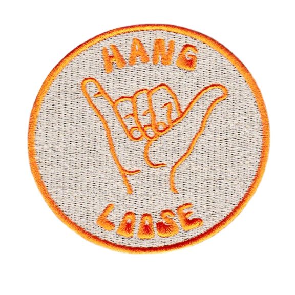 Vintage Style 70's 80's Hawaii Surf Surfing "Hang Loose" Patch 8cm