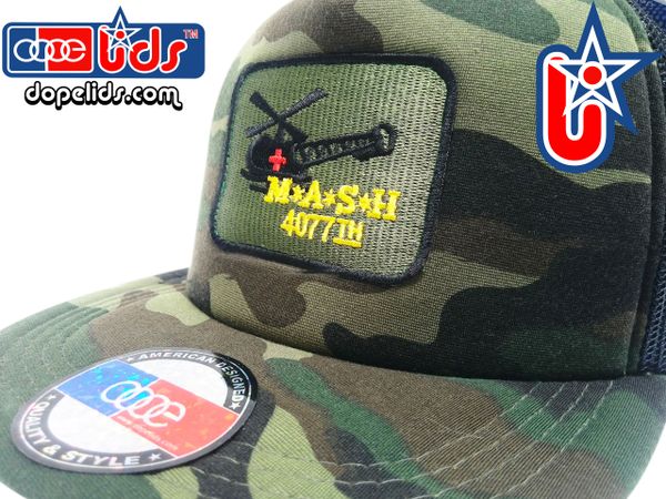 Vintage Style Camo MASH Trucker Hat