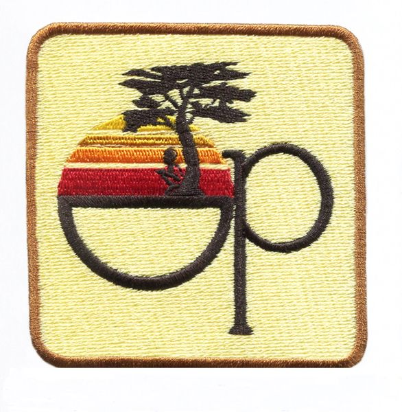 Vintage Style 80's Surfing Surfer OP Patch 8cm Yellow