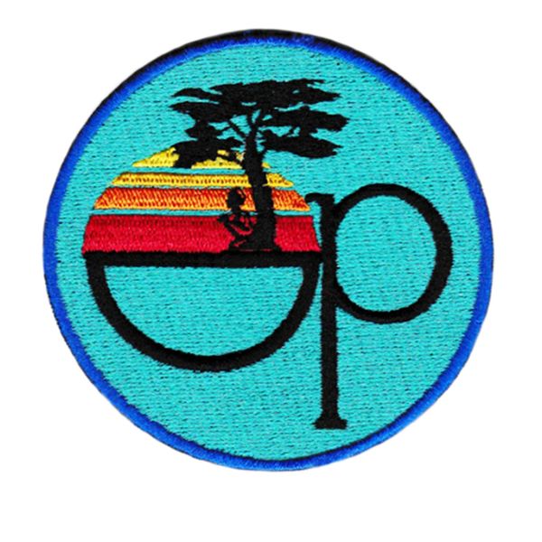 Vintage Style 80's Surfing Surfer OP Patch 8cm Blue