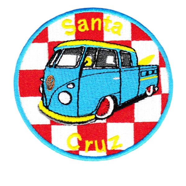 Vintage Style Santa Cruz Beach Surfing Surfer Patch 9cm