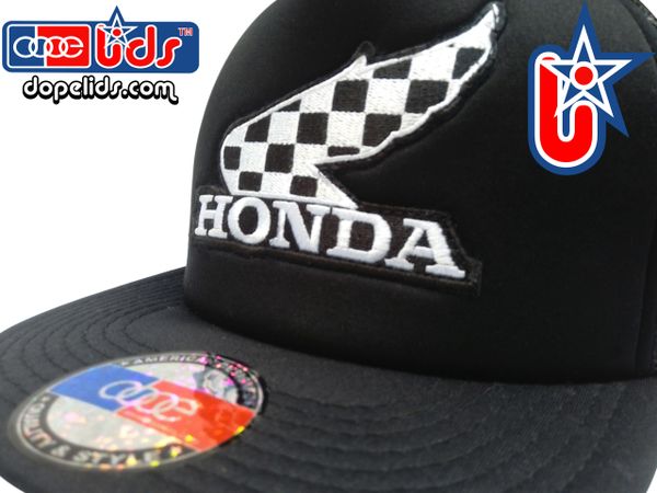 smartpatches Truckers Vintage Style Honda "Winner" Motorcycle Trucker Hat (Solid Black Hat)