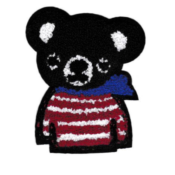 Chenille Teddy Bear Patch XL 13cm (navy blue)