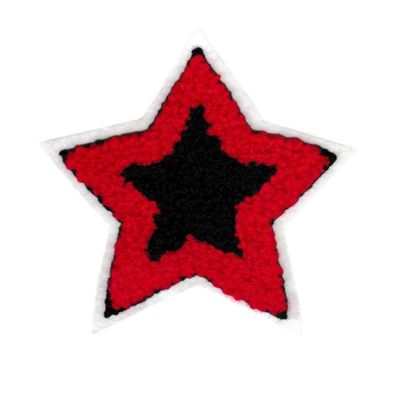 Large Red and Navy Star Chenille Patch (10cm)