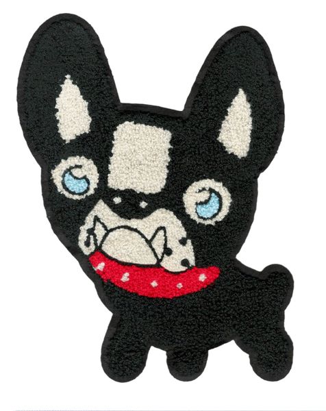 Boston Terrier Chenille Dog Patch XXL Extra Large (26cm) Applique