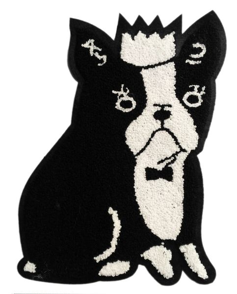 Adorable Boston Terrier Chenille Dog Patch XXL Extra Large (28cm) Applique