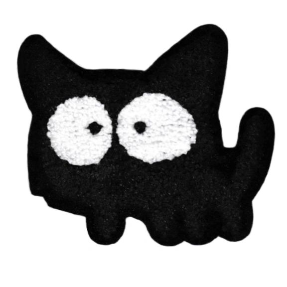 Adorable Chenille Kitty Cat Patch XL Extra Large 11.5cm Applique