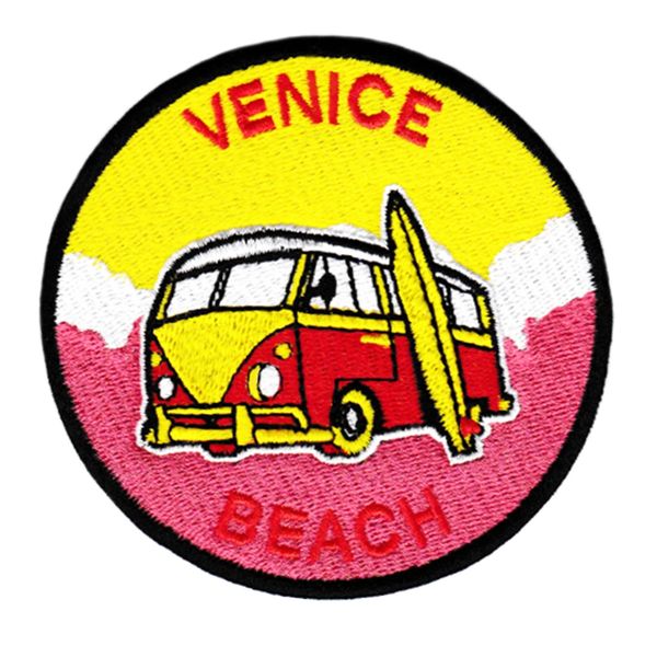 Vintage Style Venice Beach Surfing Surfer Patch 9cm