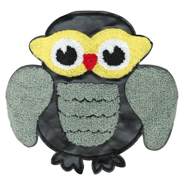 Adorable & Cute Chenille & Vinyl Owl Patch XL Extra Large 20cm Applique