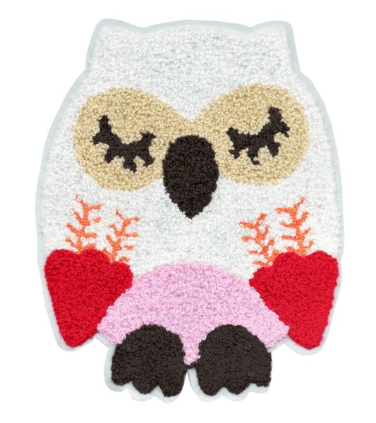 Adorable & Cute Chenille Owl Patch XXL Extra Large 22cm Applique