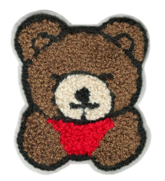 Cute Chenille Teddy Bear Patch 9cm