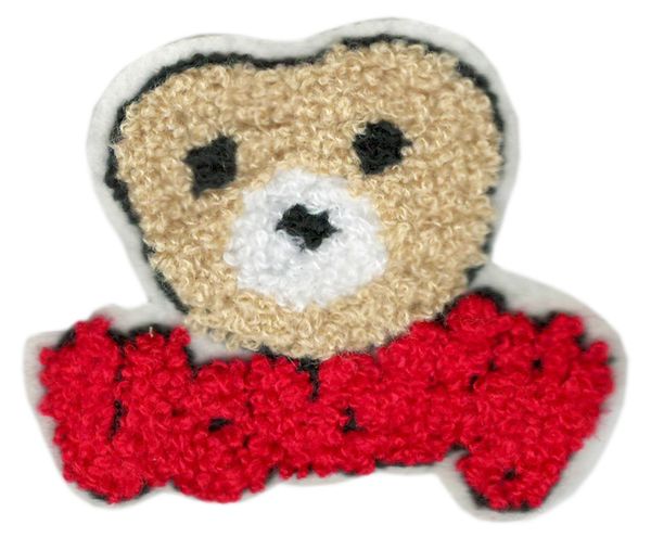 Chenille Varsity Teddy Bear Patch 9cm